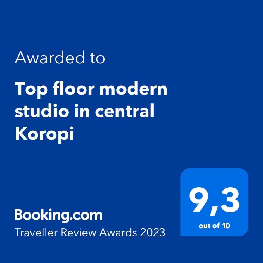 Top Floor Modern Studio In Central Koropi Apartman Kültér fotó